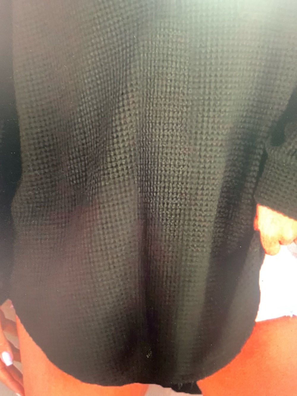Black Women's Button-Neck Lightweight Knit Top - Picture 3 of 5